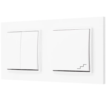 Włącznik światła podwójny i schodowy kolor biały