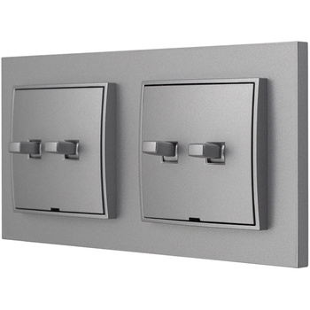 Włącznik światła Dwa podwójne usa kolor srebrny