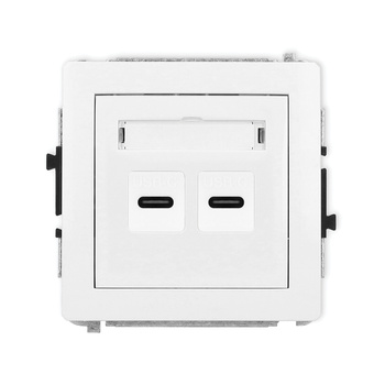 Mechanizm gniazda podwójnego 2xUSB C-C Karlik seria DECO DGUSB-8 kolor biały