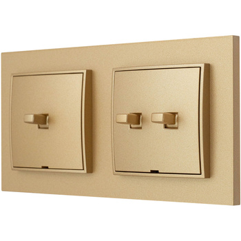 Włącznik światła pojedynczy i podwójny usa kolor złoty