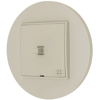 Włącznik krzyżowy w stylu USA ramka okrągła seria Mini kolor taupe