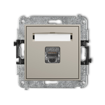 Mechanizm gniazda komputerowego pojedynczego 1xRJ45, kat. 6, ekranowany, 8-stykowy Karlik seria MINI 60MGK-5 kolor taupe
