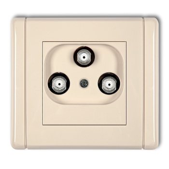 Gniazdo multimadialne 3F DATA UPC Karlik seria FLEXI 1FGMU kolor beżowy