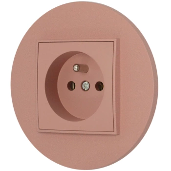 Gniazdo pojedyncze z ramką okrągłą seria MINI kolor łososiowy