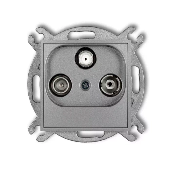 Mechanizm gniazda abonenckiego RTV-SAT końcowego 1,5dB Karlik seria ICON 7IGS kolor srebrny metalik