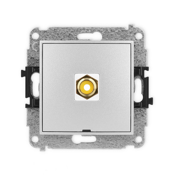 Mechanizm gniazda pojedynczego RCA, bez pola opisowego typu cinch - żółty, pozłacany Karlik seria ICON 7IGRCABO-1 kolor srebrny metalik