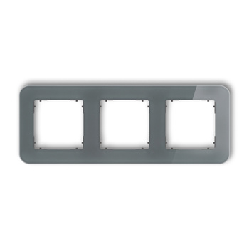 Ramka uniwersalna potrójna zaokrąglona - efekt szkła ramka: grafitowa spód: grafitowy mat Karlik seria ICON 28-28-IRSZ-3 kolor grafitowy