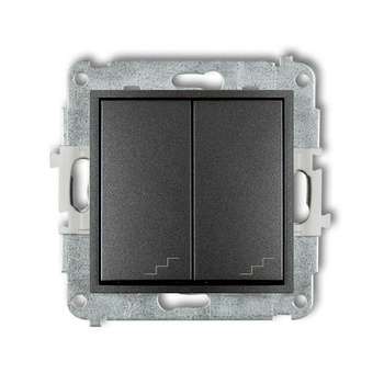 Mechanizm łącznika podwójnego schodowego Karlik seria ICON 11IWP-33 kolor grafitowy