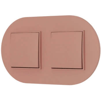 Dwa włączniki pojedyncze z ramką okrągłą seria MINI kolor łososiowy