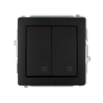 Mechanizm łącznika podwójnego krzyżowego Karlik seria DECO 12DWP-66 kolor czarny mat