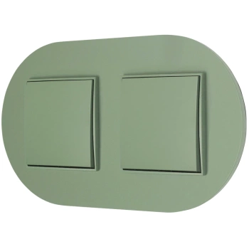 Dwa włączniki pojedyncze z ramką okrągłą seria MINI kolor szałwiowy