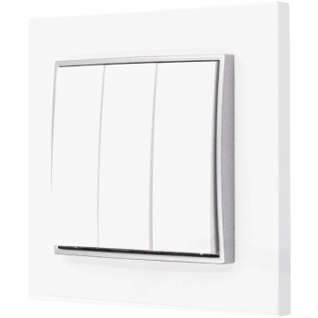 Włącznik potrójny z ramką karlik mini kolor biały/srebrny