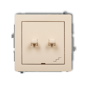 Mechanizm łącznika jednobiegunowego ze schodowym wspólne zasilanie w stylu amerykańskim Karlik seria DECO 1DWPUS-10.1 kolor beżowy