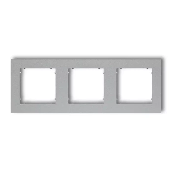 Ramka uniwersalna potrójna kwadratowa z tworzywa Karlik seria MINI 7MR-3 kolor srebrny metalik