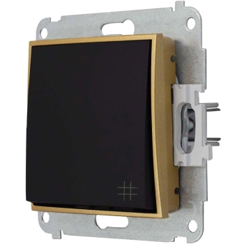 Włącznik krzyżowy bez ramki karlik mini kolor czarny mat/złoty