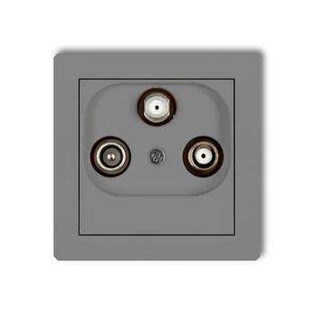 Mechanizm gniazda abonenckiego 2 wyjścia SAT + TV Karlik seria DECO 27DGSN kolor szary mat