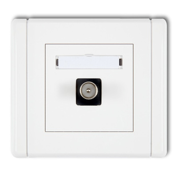 Gniazdo antenowe pojedyncze TV Karlik seria FLEXI FGTV-1 kolor biały