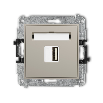Mechanizm ładowarki USB pojedynczej USB A, 5W max., 5V, 1A Karlik seria ICON 60ICUSB-1 kolor taupe