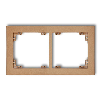 Ramka uniwersalna podwójna z tworzywa Karlik seria DECO 8DR-2 kolor złoty metalik