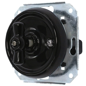 Łącznik do sterowania roletami obrotowy 'Retro ceramic' bez ramki, 10A-250V~, czarny TG-RC-231XB