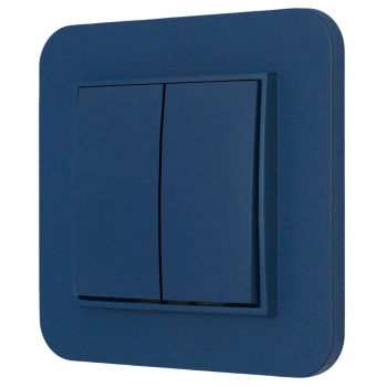 Włącznik podwójny z ramką zaokrągloną seria MINI kolor navy blue