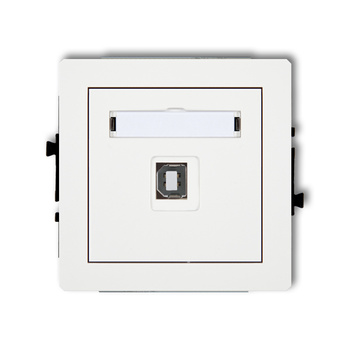 Mechanizm gniazda pojedynczego USB A-B 2.0 Karlik seria DECO 25DGUSB-3 kolor biały mat
