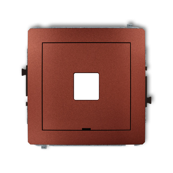 Mechanizm gniazda multimedialnego pojedynczego bez modułu, bez pola opisowego standard Keystone Karlik seria DECO 9DGMBO-1P kolor brązowy metalik