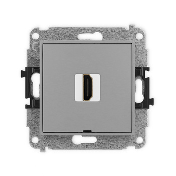 Mechanizm gniazda pojedynczego HDMI 2.0, 4K, bez pola opisowego Karlik seria ICON 27IHDMIBO-3 kolor szary mat