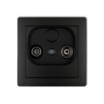 Mechanizm gniazda abonenckiego RTV przelotowego 9dB Karlik seria DECO 12DG9P kolor czarny mat