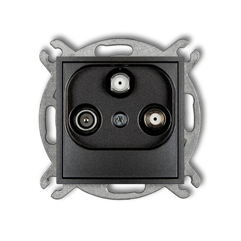 Mechanizm gniazda abonenckiego 2 wyjścia SAT + TV Karlik seria ICON 11IGSN kolor grafitowy