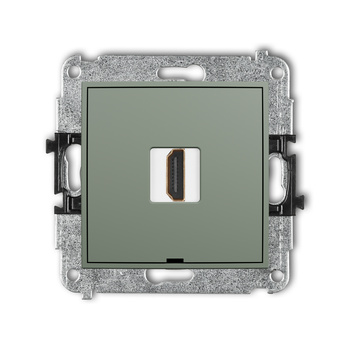 Mechanizm gniazda pojedynczego HDMI 2.1, 8K, bez pola opisowego Karlik seria ICON 61IHDMIBO-5 kolor szałwiowy