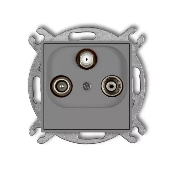 Mechanizm gniazda abonenckiego RTV-SAT przelotowego 10dB Karlik seria ICON 27IGSP kolor szary mat