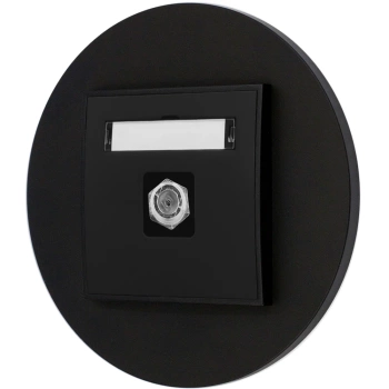 Gniazdo antenowe 1x z ramką okrągłą seria MINI kolor czarny mat