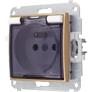 Gniazdo hermetyczne bez ramki karlik mini kolor biały/złoty