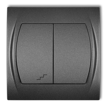 Łącznik jednobiegunowy ze schodowym podświetlany wspólne zasilanie Karlik seria LOGO 11LWP-10L.1 kolor grafitowy