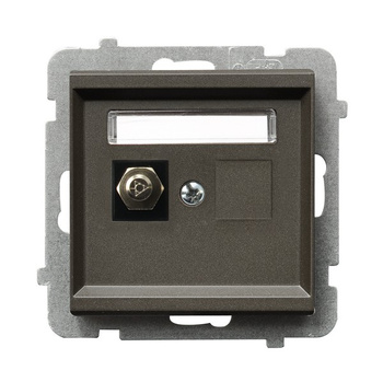 Gniazdo ekwipotencjalne pojedyncze seria SONATA kolor Czekoladowy metalik symbol GPE-1R/m/40