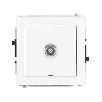 Mechanizm gniazda pojedynczego BNC, bez pola opisowego Karlik seria DECO 25DGBNCBO-1 kolor biały mat