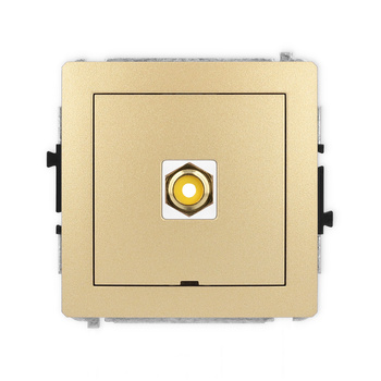 Mechanizm gniazda pojedynczego RCA, bez pola opisowego typu cinch - żółty, pozłacany Karlik seria DECO 29DGRCABO-1 kolor złoty