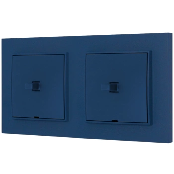 Dwa włączniki pojedyncze w stylu USA ramka kwadratowa seria Mini kolor navy blue