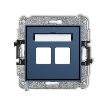 Mechanizm gniazda multimedialnego podwójnego bez modułu standard Keystone Karlik seria ICON 64IGM-2P kolor navy blue