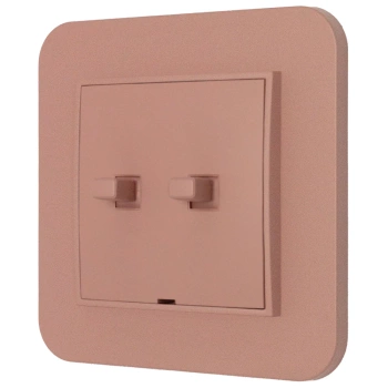 Włącznik podwójny w stylu USA ramka zaokrąglona seria Mini kolor łososiowy
