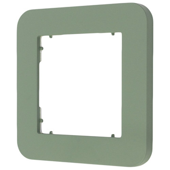 Ramka uniwersalna pojedyncza zaokrąglona z tworzywa Karlik seria MINI 61MRTZ-1 kolor szałwiowy