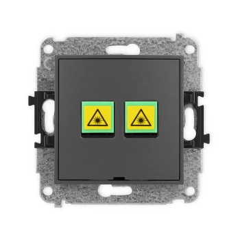 Mechanizm gniazda światłowodowego/optycznego podwójnego, bez pola opisowego Karlik seria ICON 28IGOPBO-2 kolor grafitowy mat