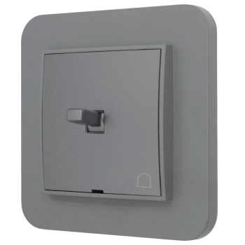 Włącznik dzwonkowy w stylu USA ramka zaokrąglona seria Mini kolor szary mat