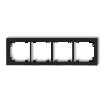 Ramka uniwersalna poczwórna z tworzywa Karlik seria DECO 12DR-4 kolor czarny mat