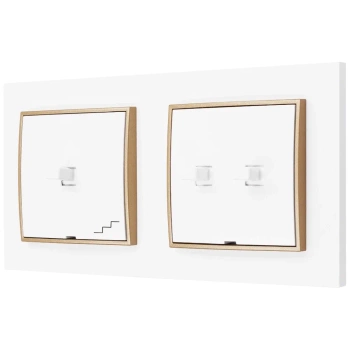 Włącznik światła podwójny i schodowy usa kolor biały/złoty