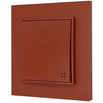 Włącznik krzyżowy z ramką kwadratową seria MINI kolor terakota