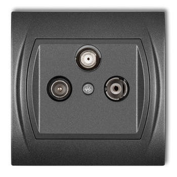 Gniazdo abonenckie RTV-SAT końcowe 1,5dB Karlik seria LOGO 11LGS kolor grafitowy