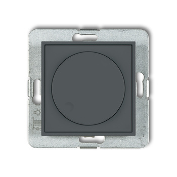 Mechanizm elektronicznego regulatora oświetlenia przyciskowo-obrotowego do lamp LED Karlik seria ICON 28IRO-2 kolor grafitowy mat