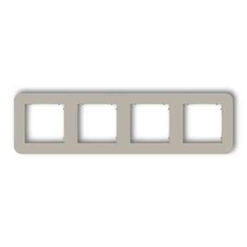 Ramka uniwersalna poczwórna zaokrąglona z tworzywa Karlik seria MINI 60MRTZ-4 kolor taupe